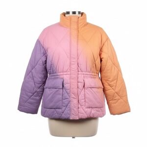 Electric & Rose Aiden Ombre Quilted Puffer Jacket XS Venice Beach Boho Colorful